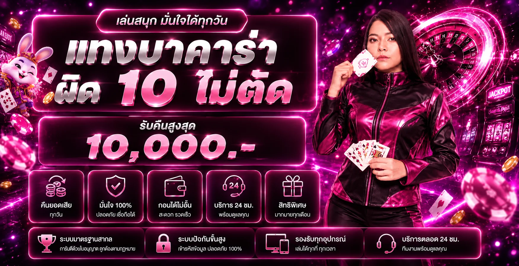 แบนเนอร์เกมบาคาร่าและการตั้งงบ ROMAN888